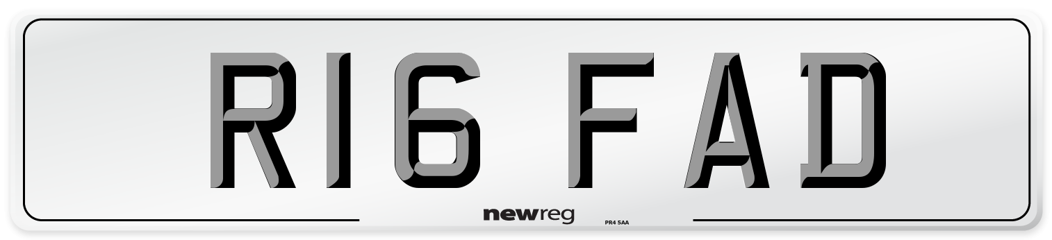 R16 FAD Number Plate from New Reg